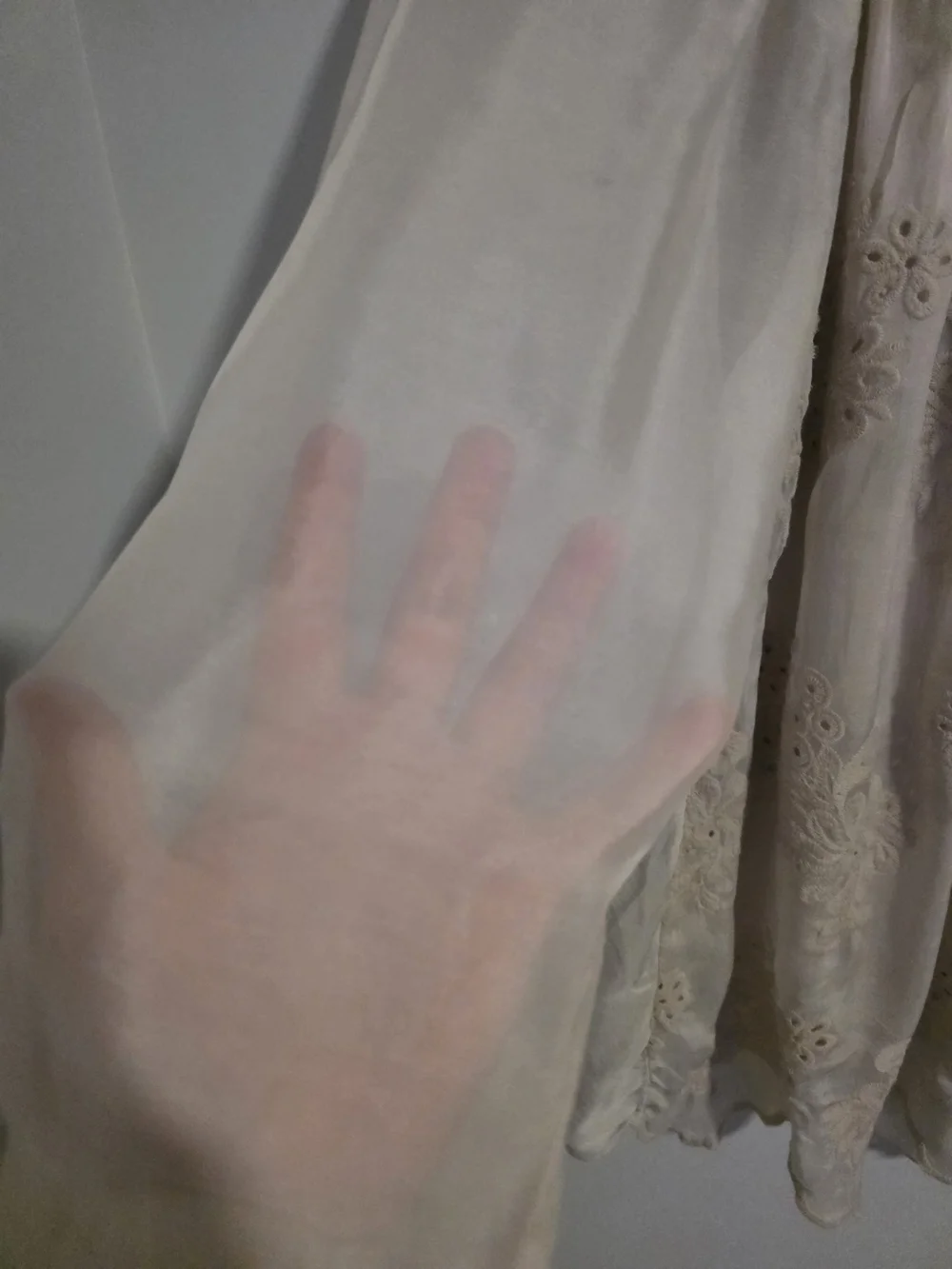 Viola Borghi Silk Blend Embroidered Peasant Blouse Off Shoulder Beige Size M Ita - Picture 5 of 13